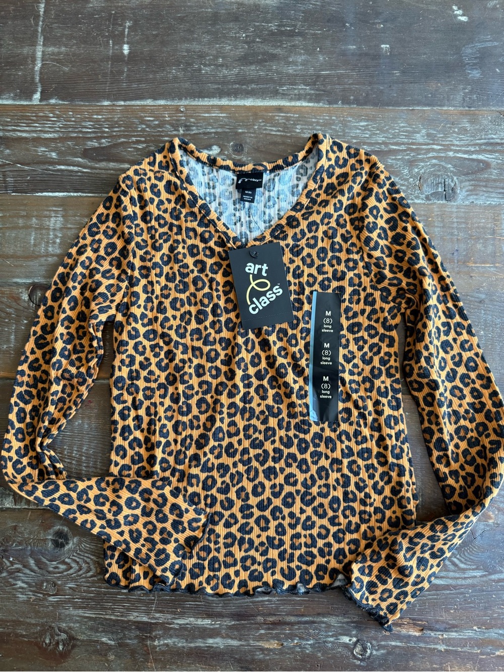 art class Leopard Print Long Sleeve Top - Brown & Black